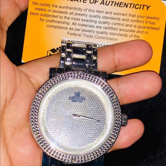 Real genuine natural diamond watch for men Biggest sale NOT CZ NOT MOISSANITE - Picture 2 of 5